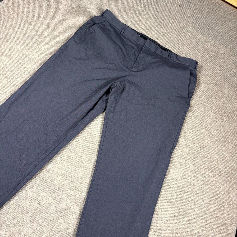 Van Heusen Flex Straight Dress Pants Mens 40x32 Navy Blue Mid Rise Flat Front